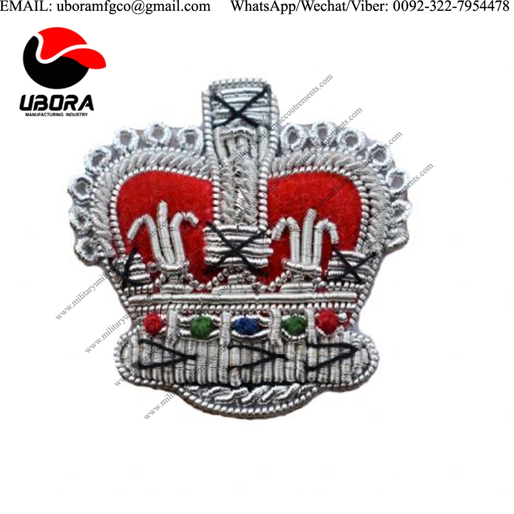 Blazer  badge crown silver high quality size 32mm crown badges, gold wire crown patches, queen 